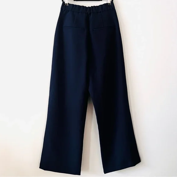 Abercrombie & Fitch Sloane Tailored Pants | Ultra High Rise Wide Leg | Navy 2S - Picture 6 of 13